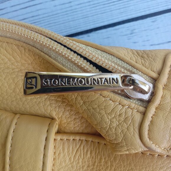 Stone Mountain Leather Bag Purse Galveston Midi Mustard Yellow Daffodil‎  NWT - Picture 5 of 5